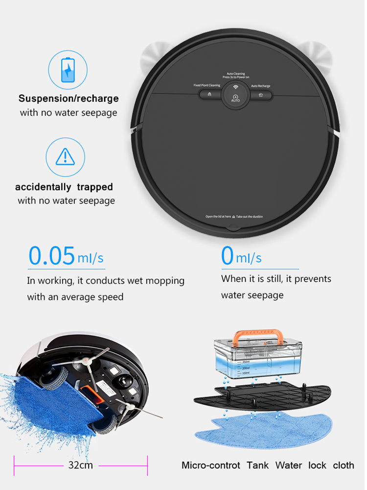 D2-001 Touch Launch Robotic Vacuum Cleaner