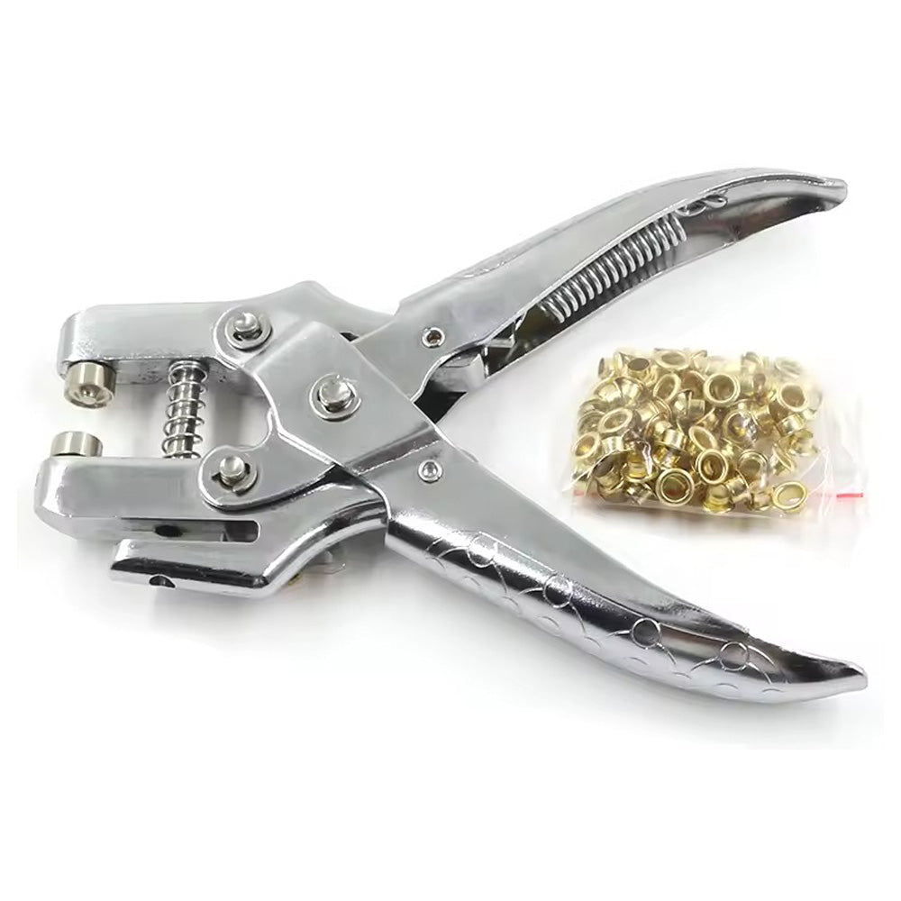 5mm Eyelet Installation Tool Lever Pliers Metal Hole Rivet Button 100 Eyelet