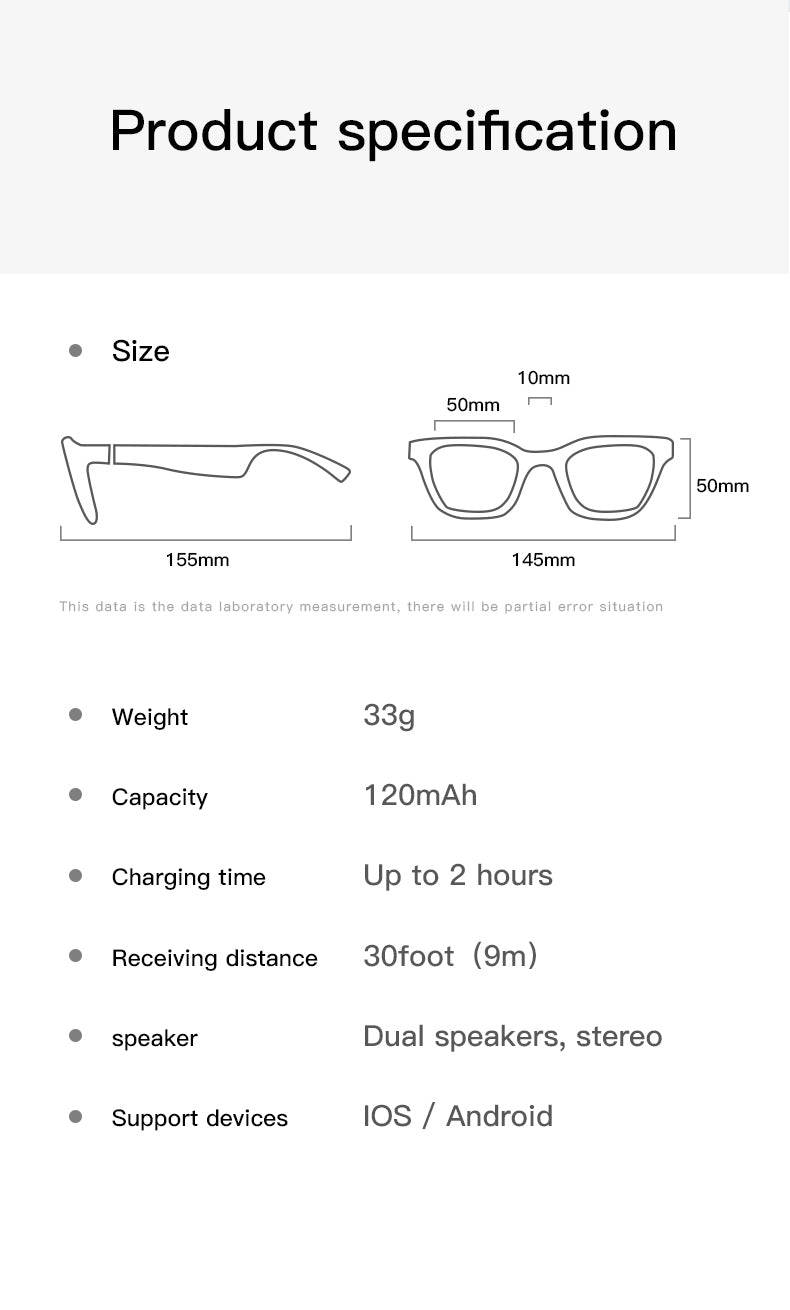 E10 intelligent audio smart glasses