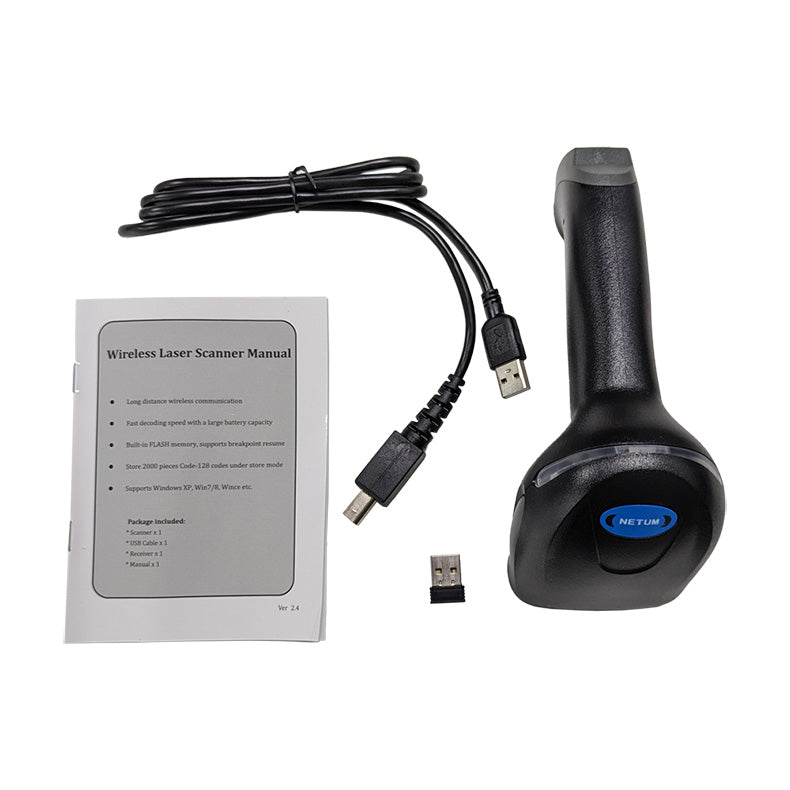 NETUM F6 1D Laser Wireless 2.4G Hz Handheld Barcode Scanner