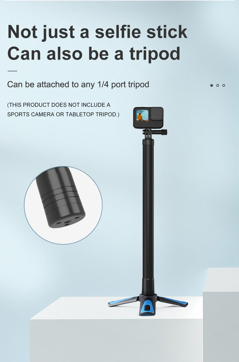 TELESIN 2.7M Ultra Long Monopod Carbon Fiber Selfie Stick For GoPro Hero 12 11 10 9 8 7 6 5 4 Max Insta360