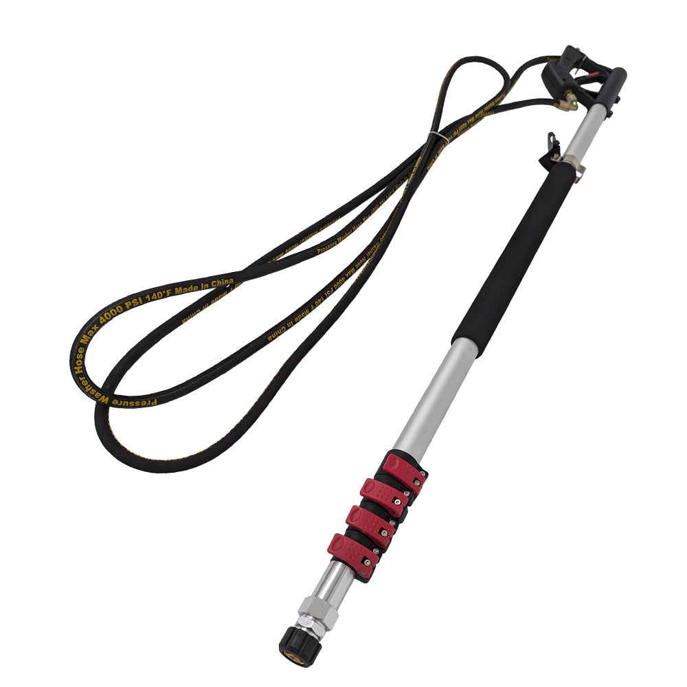 5 Section 21ft Telescoping Pressure Washer Wand 4000PSI with Belt and 5 Nozzles