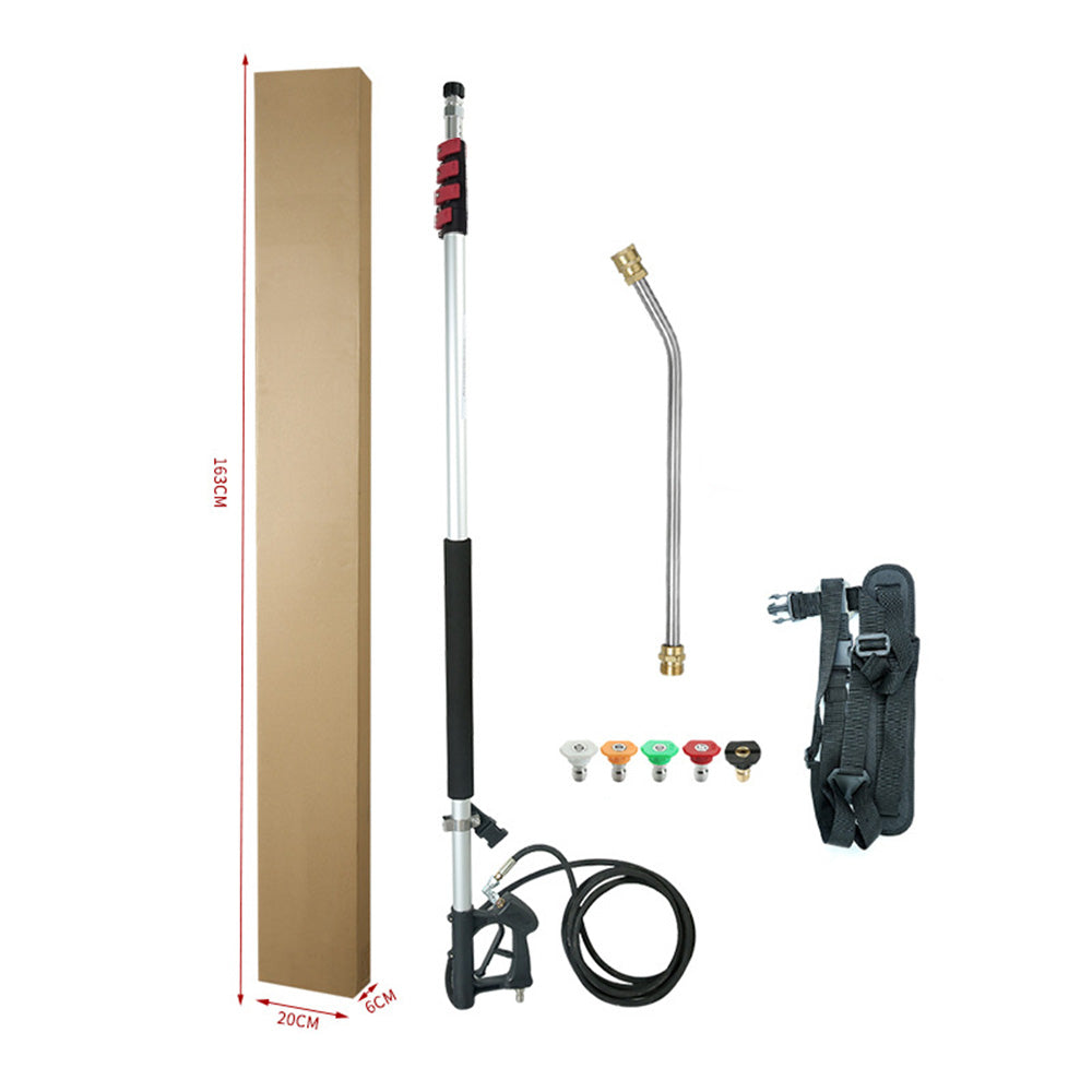 5 Section 21ft Telescoping Pressure Washer Wand 4000PSI with Belt and 5 Nozzles