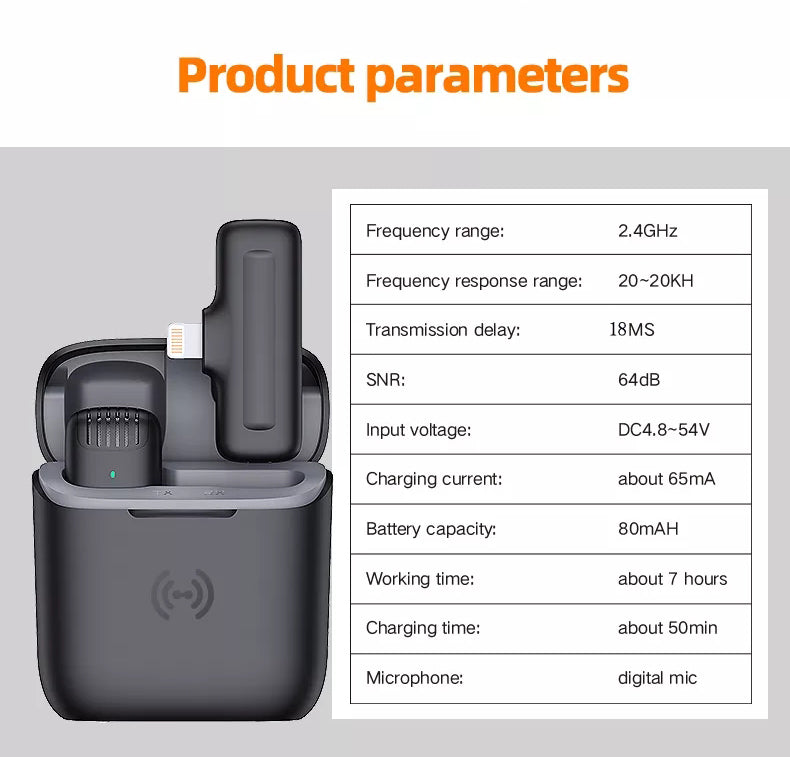 J11 Charging Box Wireless Microphone for type-c/lighting