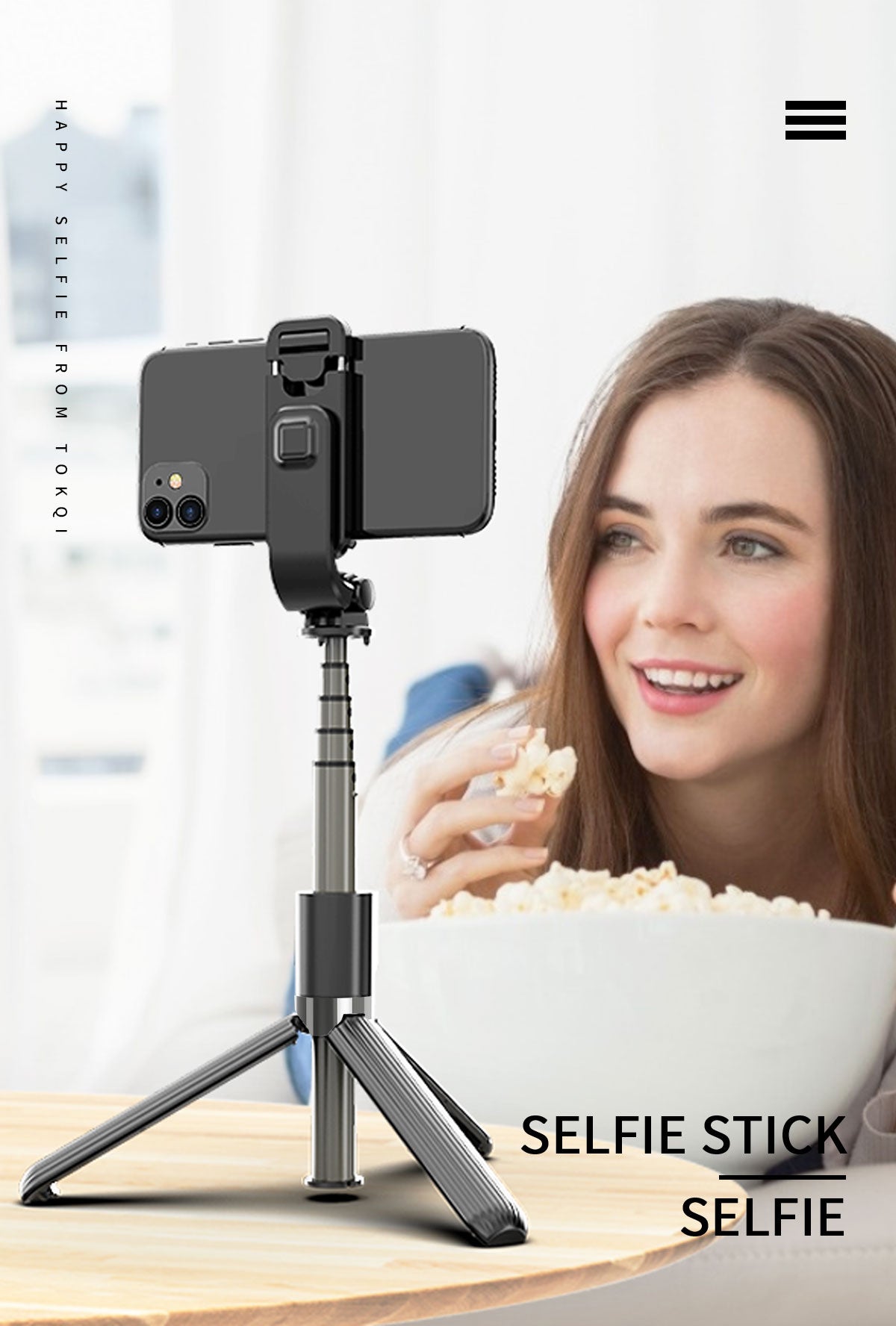 L03 360 Degree Rotating Wireless Portable Selfie Stick Tripod For Mobile & PanTilt