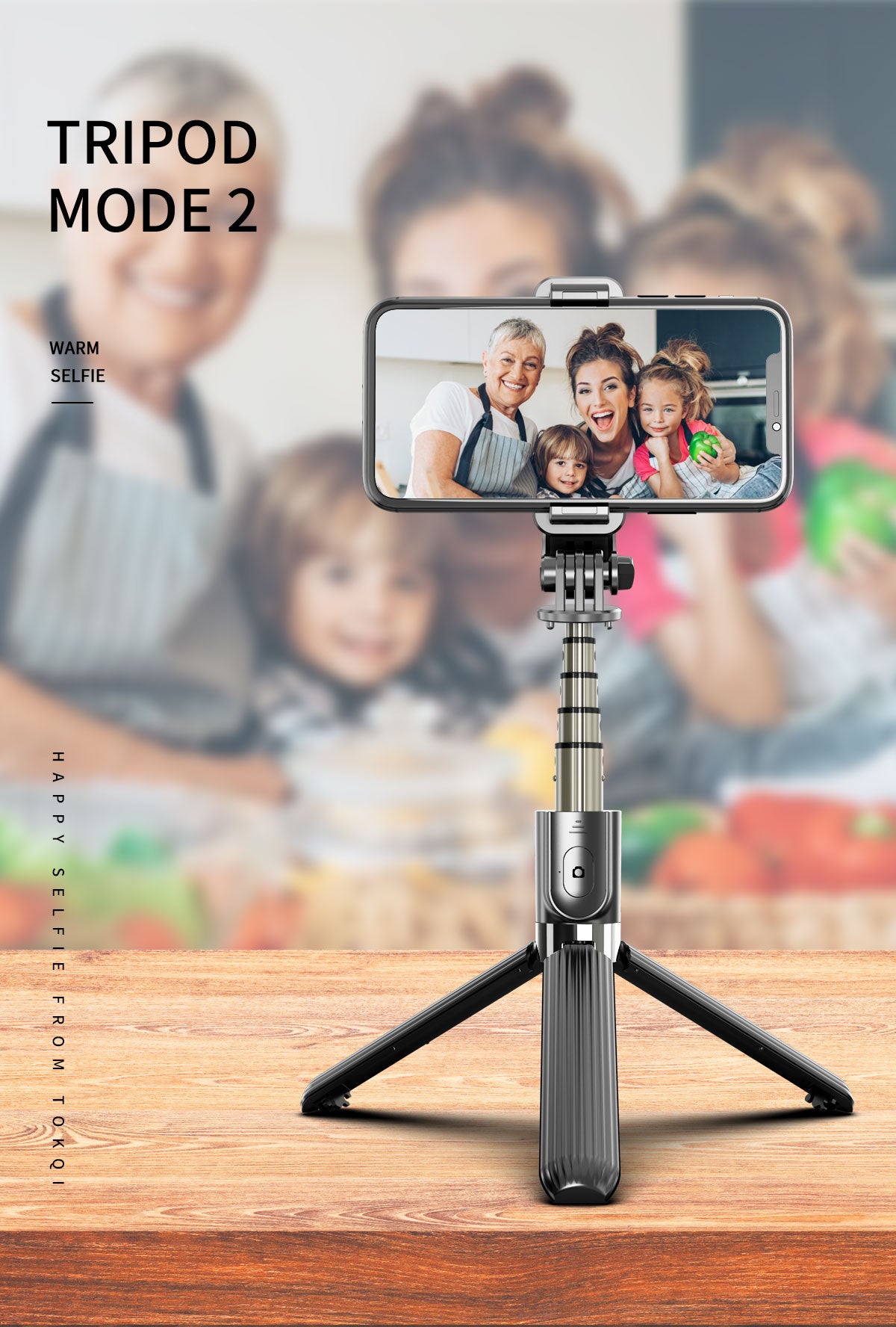 L03 360 Degree Rotating Wireless Portable Selfie Stick Tripod For Mobile & PanTilt