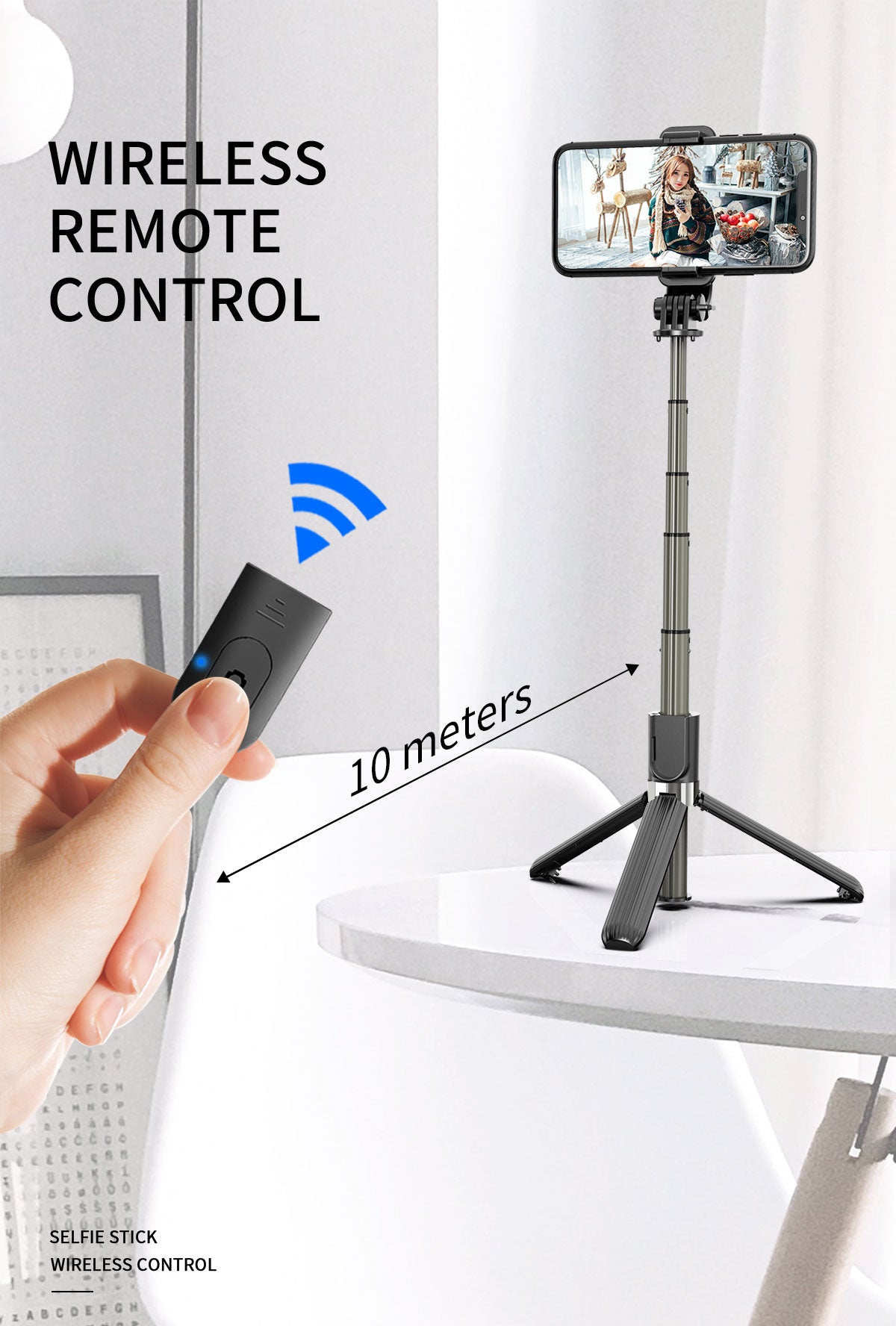 L03 360 Degree Rotating Wireless Portable Selfie Stick Tripod For Mobile & PanTilt