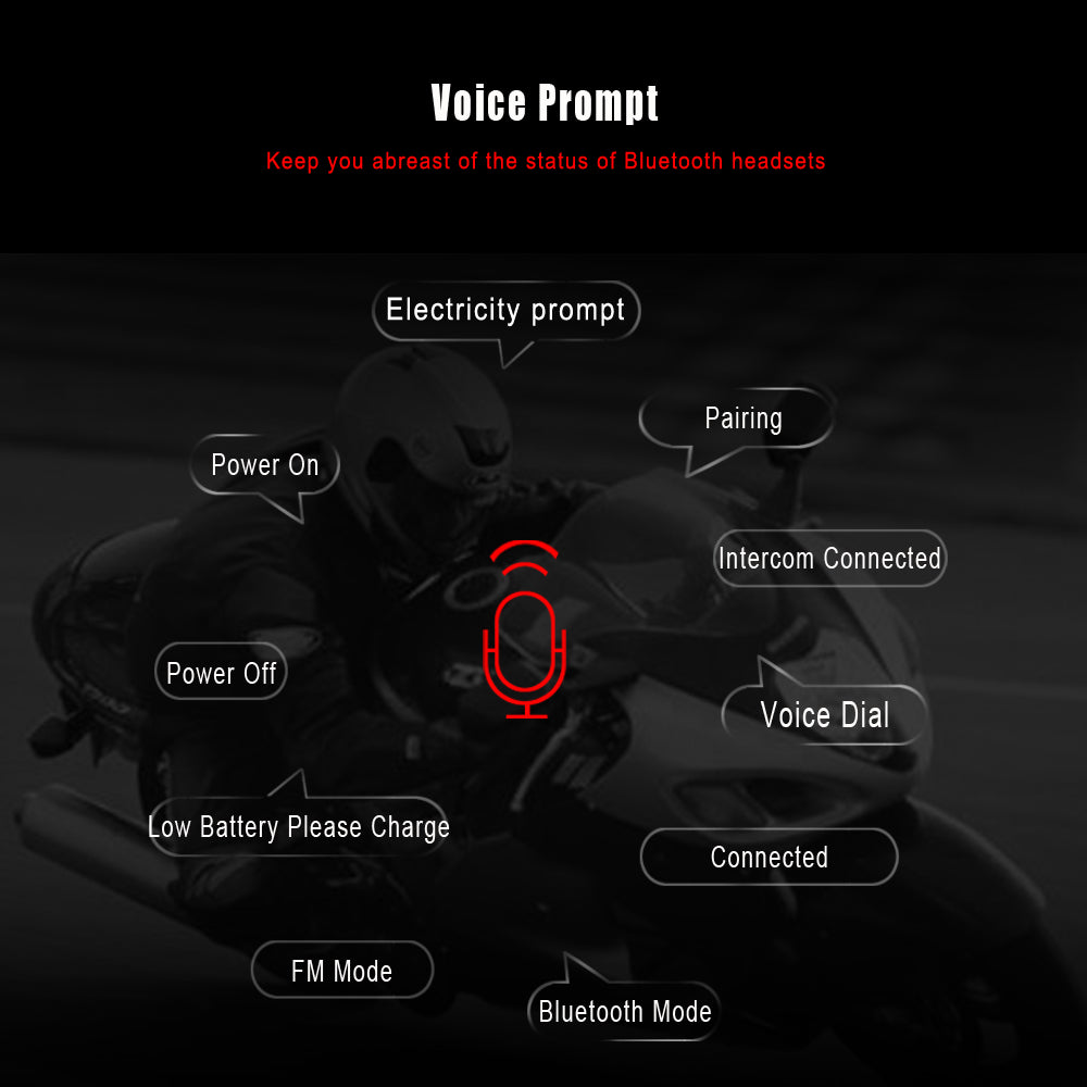 MAXTO M2 1000M Motorcycle Interphone Helmet Bluetooth Headset Moto Wireless Intercom for 6 Riders Talking FM Radio Waterproof