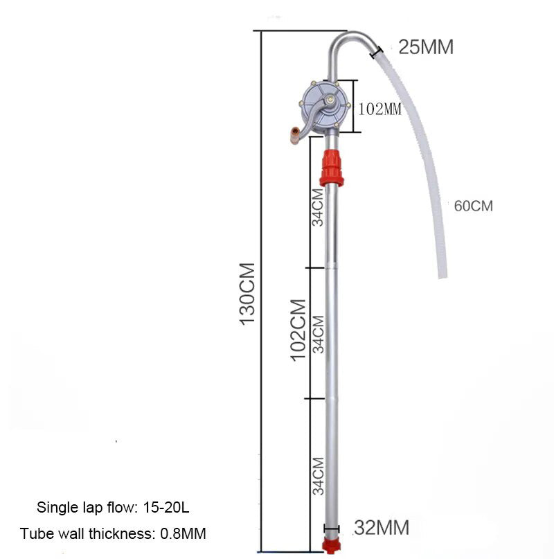 Hand Crank Oil Pump 25mm 32mm Easy Operating Hand Oil Pump Cast