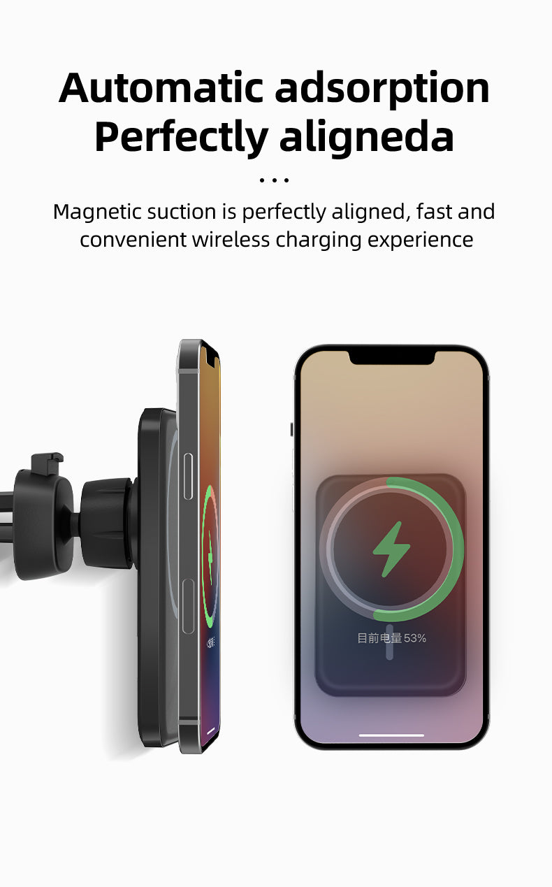 OJD-69 15W 360° rotation Magnetic Wireless Car Charger