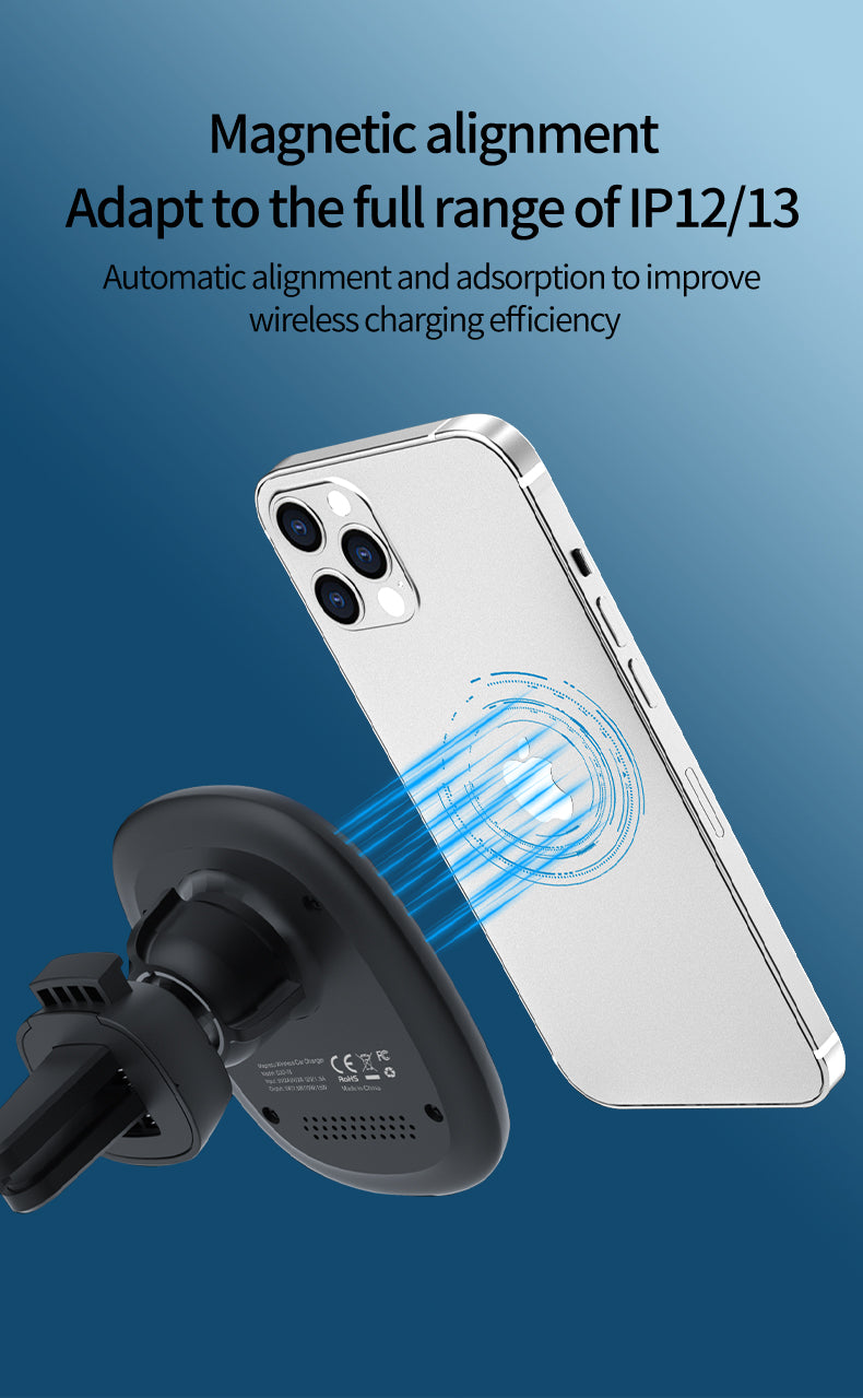 OJD-78 Magnetic Car Vehicle Air Outlet Fast Charging Mobile Phone Wireless Charger for iPhone 12 Series