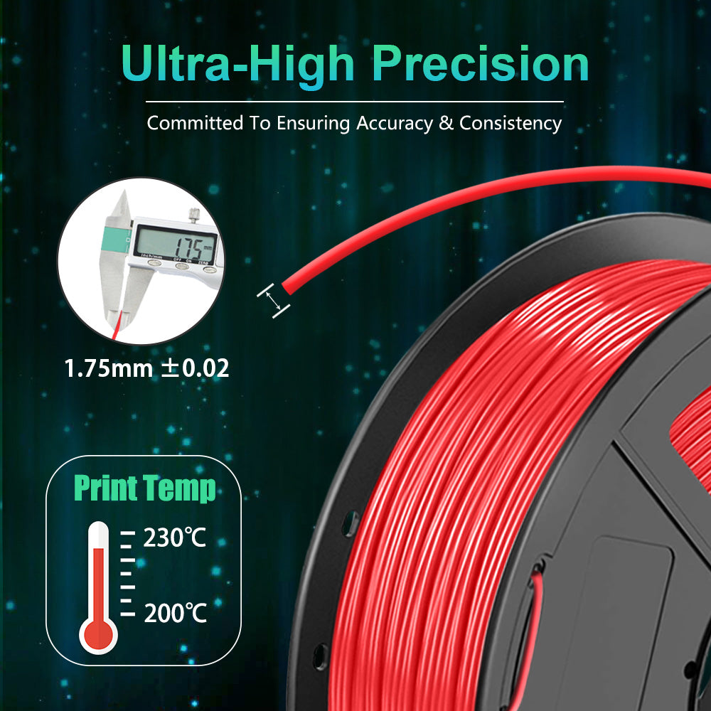 PLA 3D Filament 1.75mm Red 1KG/Roll