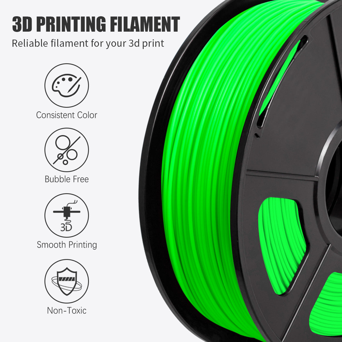 PLA 3D Filament 1.75mm Green 1KG/Roll