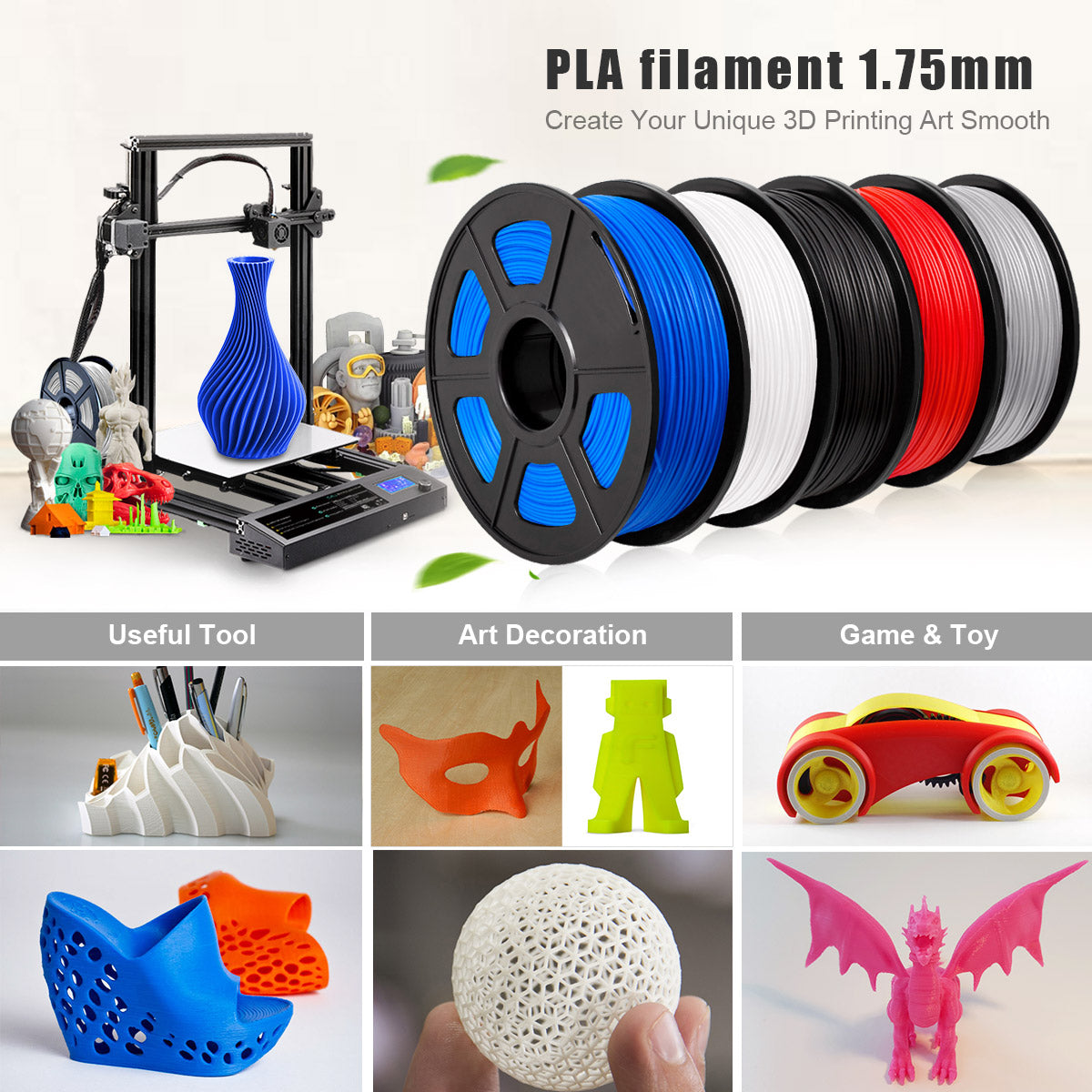 PLA 3D Filament 1.75mm Orange 1KG/Roll