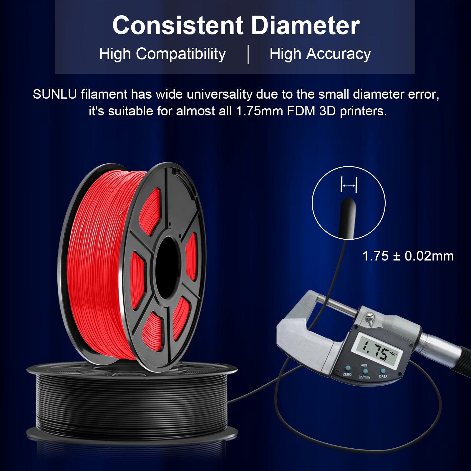 PLA+ 3D Filament 1.75mm Red 1KG/Roll