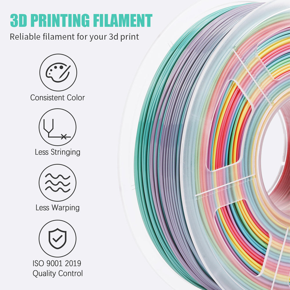 PLA 3D Filament 1.75mm Rainbow-G 1KG/Roll