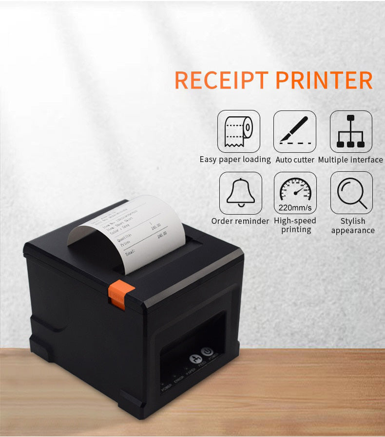 Retail POS cash register collection bill USB+BT 80mm thermal receipt printer
