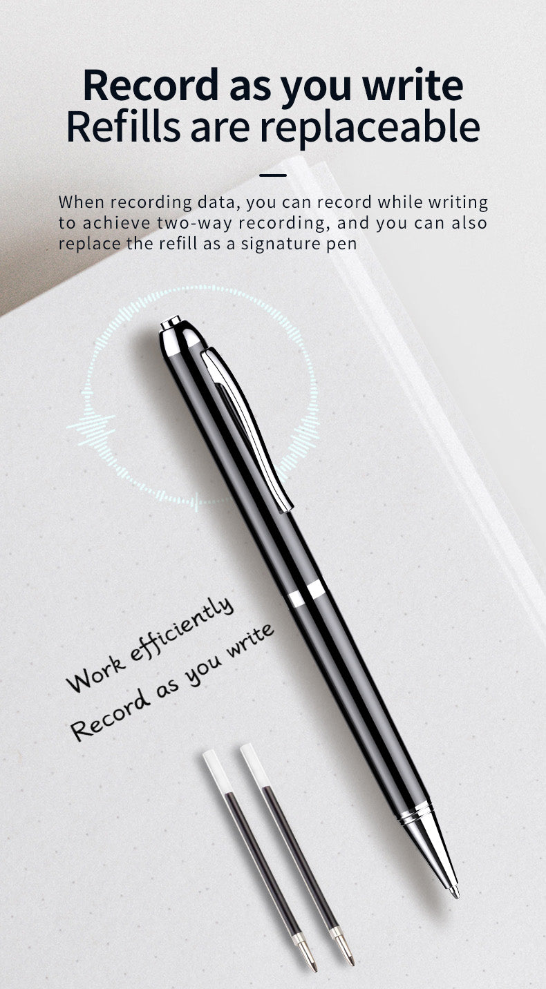 Q90B 64GB Digital Recording Writing Pen Voice Recorder Device Audio  Earphone