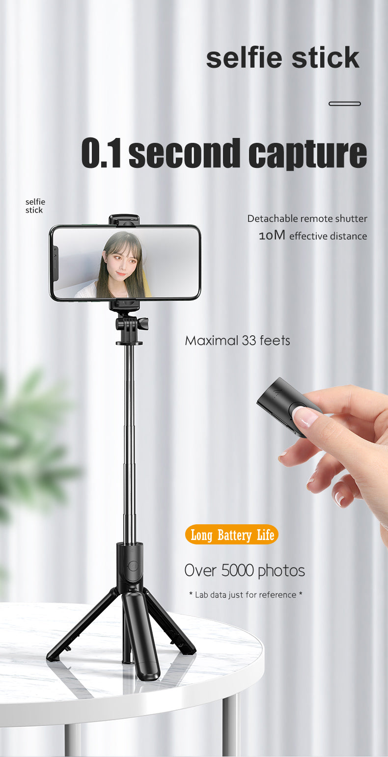 S03 Detachable clip 360 Degree Rotating Wireless Portable Selfie Stick Tripod For Mobile