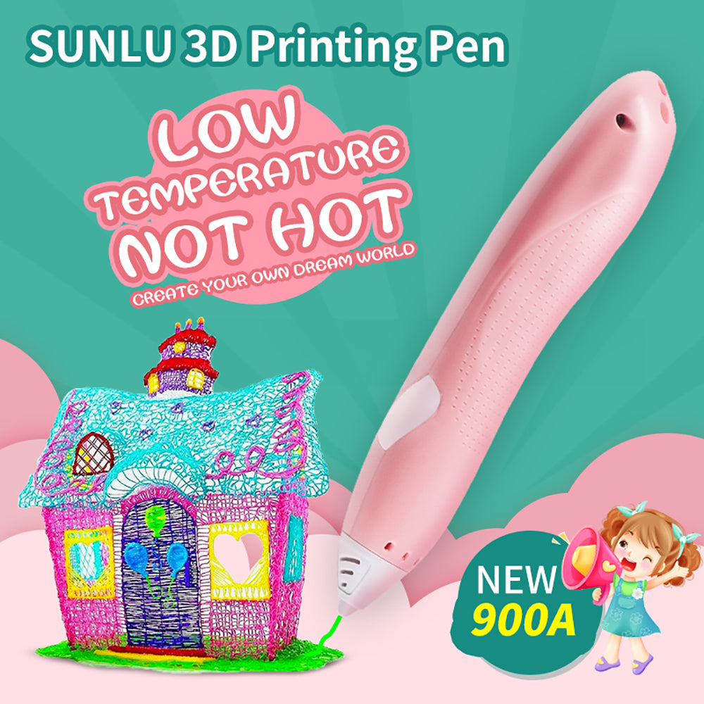 SL-900 3D printing pen Built-in Rechargeable Battery PCL compatible Low Temperature for Children