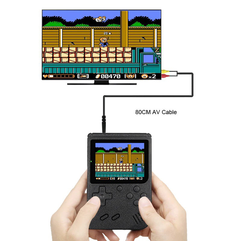 Retro Portable 3" LCD Large Screen Mini Handheld Video Game 1 Player Console TV AV Out Kids Gift 400 IN 1 Classic