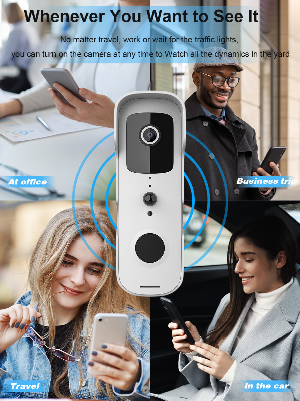 T30 1080P HD Video WiFi Wireless Camera  Mini Video Intercom Two Way AudioDoorbell Smart Home Outdoor  Doorbell