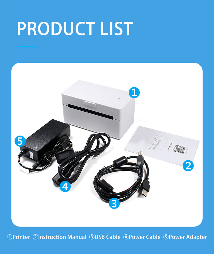 TDL407 Shipping Label  Address Product Price Barcode Sticker Width 40-120mm USB Bluetooth Thermal Printer