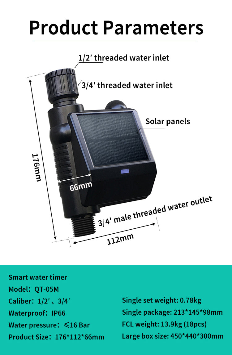 QT-05M Smart Watering Timer Garden Irrigation Wifi Control Water Timer+Gateway