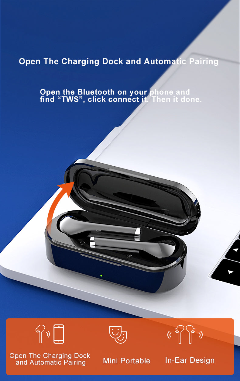 TW12 TWS Wireless Earphone Bluetooth Headset For iOS Android