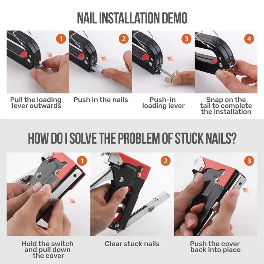3-in-1 Nailer Stapler Gun Set With 1200 Staples Manual DIY Nailer Tool Kit&nbsp;