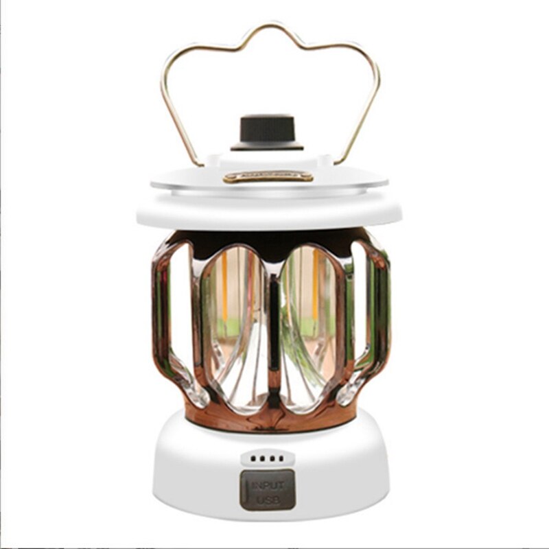 LED Camping Light Portable Retro Lantern USB Rechargeable Waterproof Outdoor