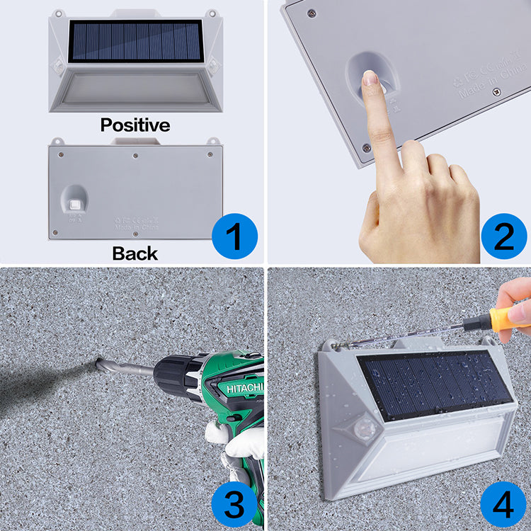 YH0408-PIR 3.7V 1200mAh rechargeable dual Motion Sensor Solar Wall Light