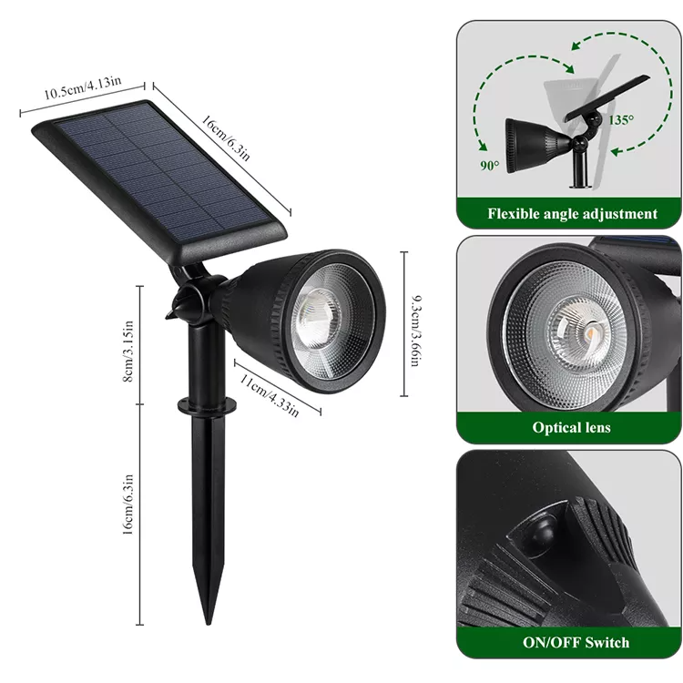 YH0519 Waterproof Led Solar Spot Light  Wireless Outdoor Yard Landscape Light