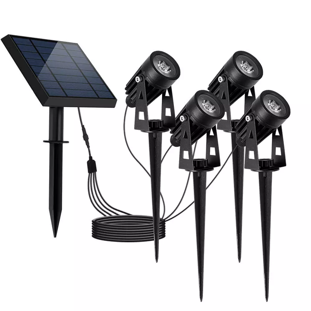 YH0522-4 Dual Head Solar Spotlights Aluminum Landscape Outdoor Waterproof Lights