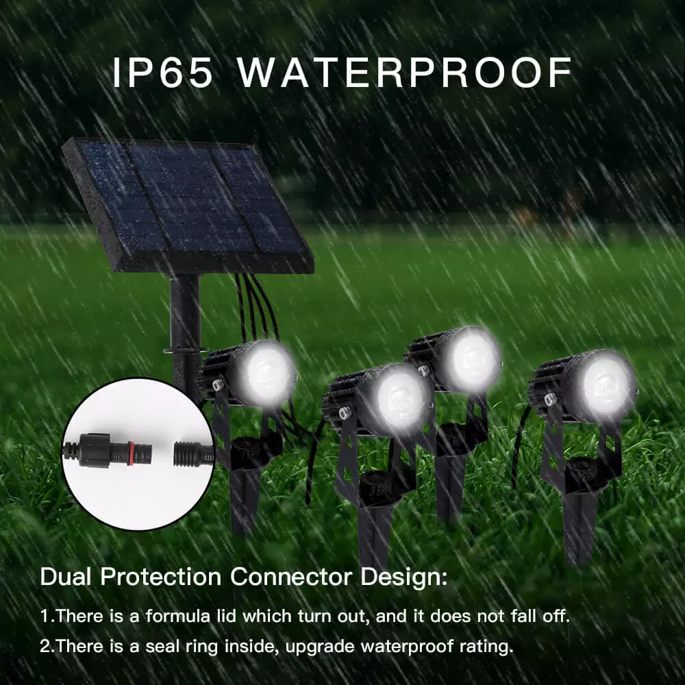 YH0522-4 Dual Head Solar Spotlights Aluminum Landscape Outdoor Waterproof Lights