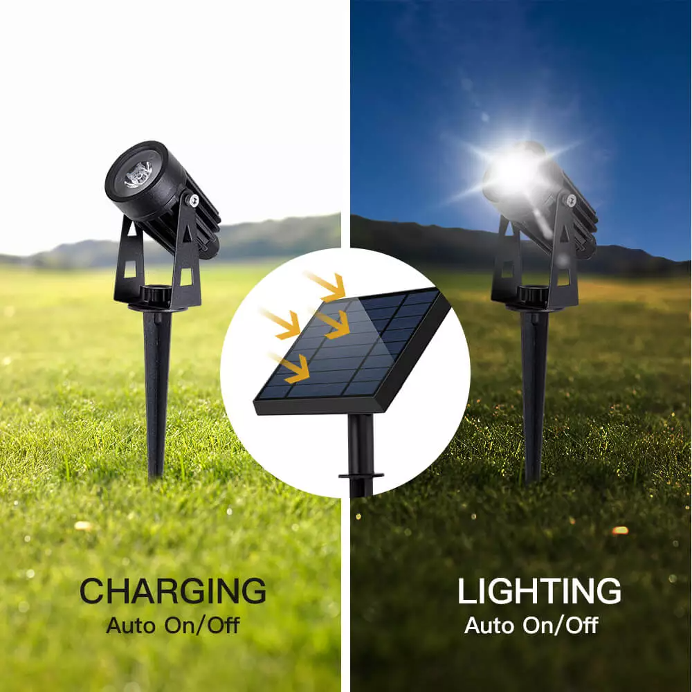 YH0522-4 Dual Head Solar Spotlights Aluminum Landscape Outdoor Waterproof Lights