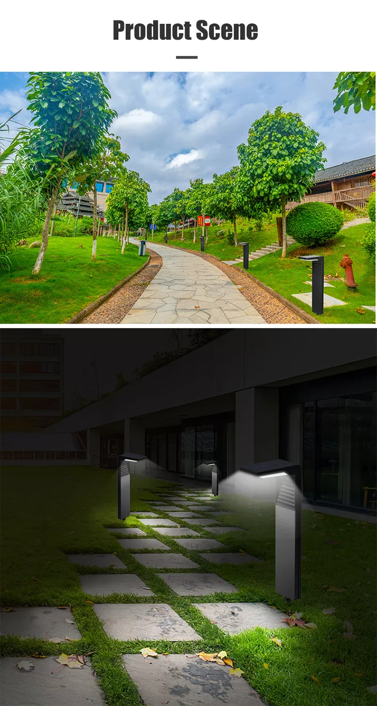 YH0801 Solar Powered Landscape Waterproof Led  Bollard Lawn Garden Lights