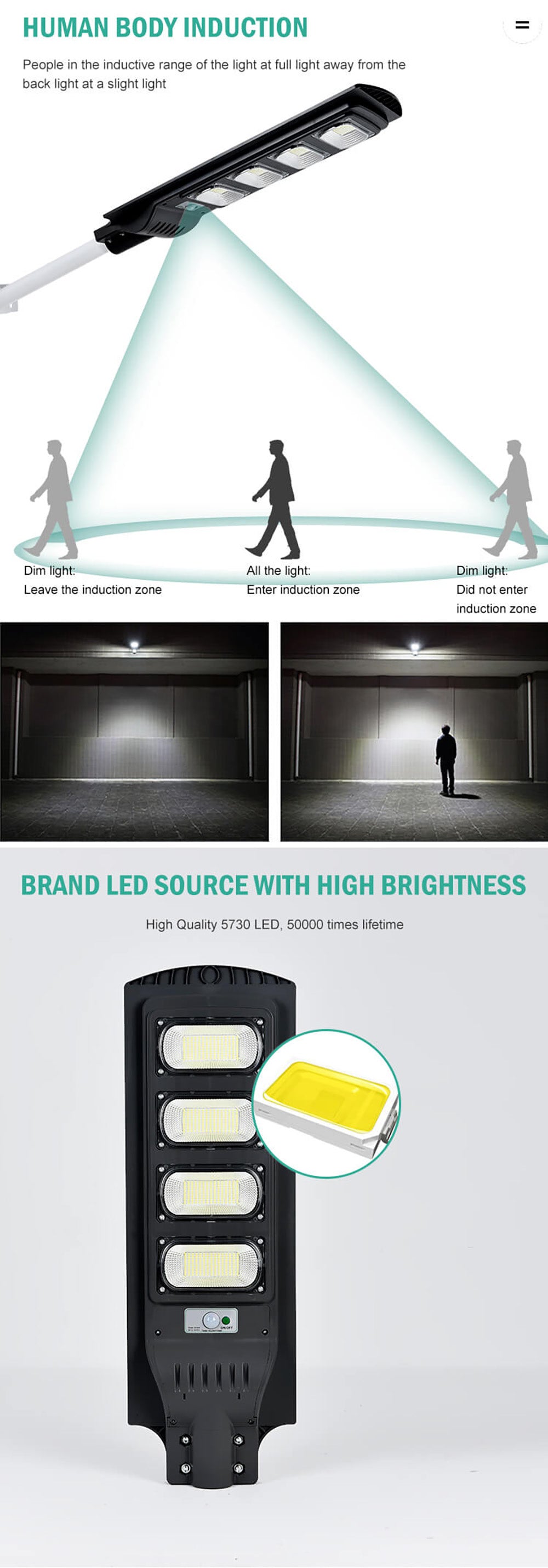 200W 4 Mode Remote Control Led motion Outdoor Waterproof Ip65 Solar Street Light