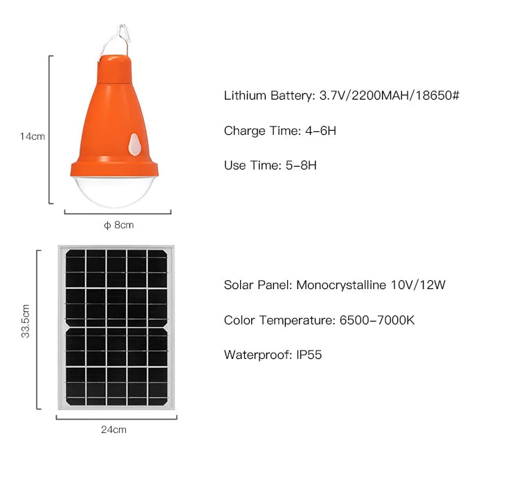 YH1009-4 4 Led bulbs  Outdoor Camping Tent Bulb Solar Remote Bulb With Panel