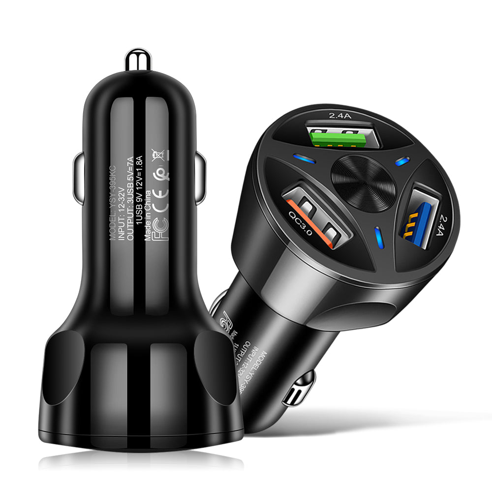 YSY-395KC Car Universial Triple Port USB Quick Power Charger