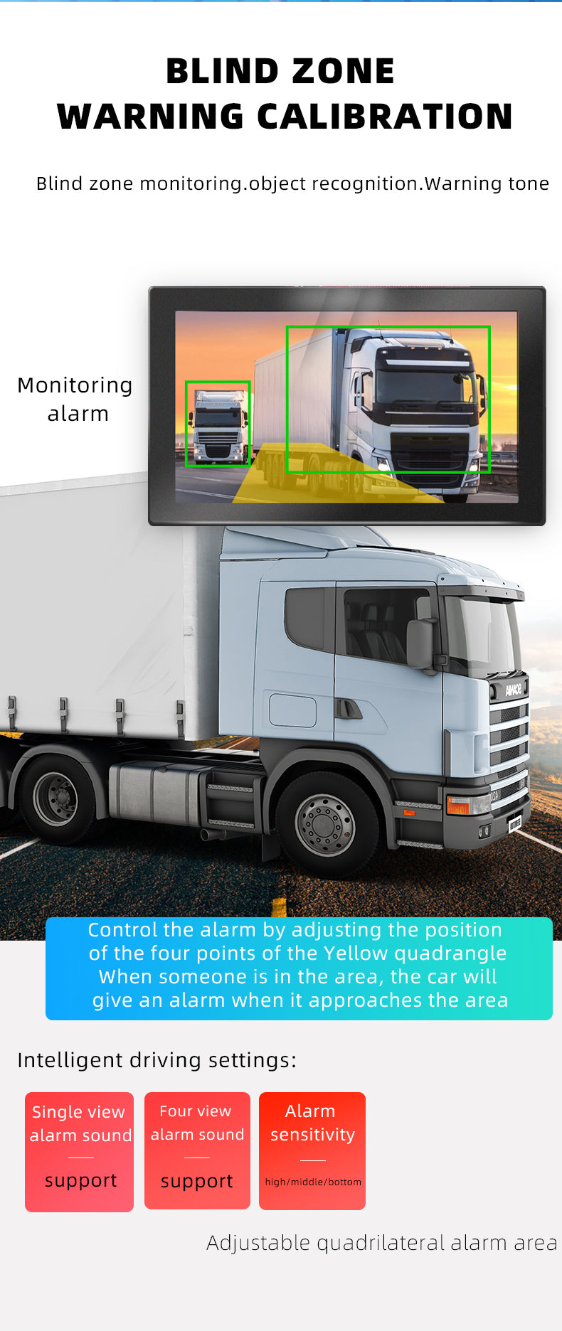 SST 4 Road AHD Driving Blind area Truck Monitoring and Early Warning Integrated Machine