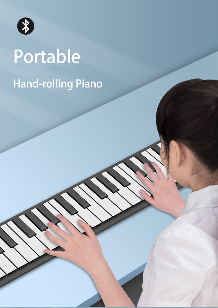 Roll Up Piano 88 Keys Hand-rolling Portable waterproof Silicone Piano for kids