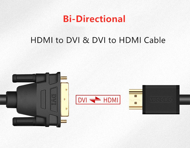 2M 3M 5M HDMI to DVI Cable DVI-D 24+1 pin cable 4K Bi-directional DVI D Male to HDMI Male Converter Cable for LCD DVD HDTV
