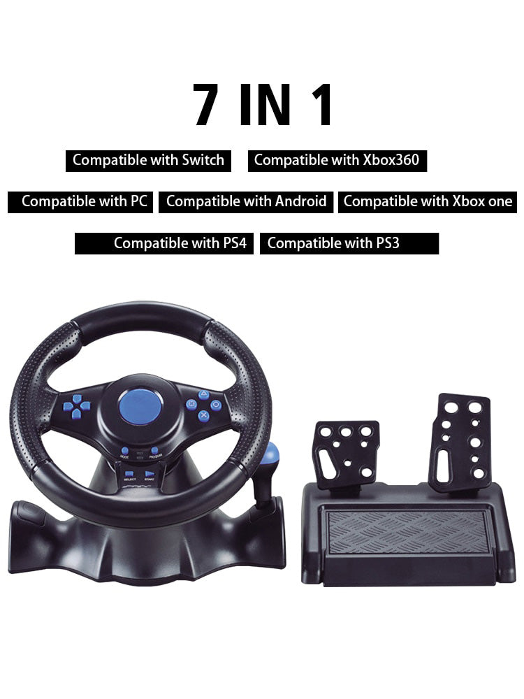 Steering Wheel Controller for Nintendo Switch PC PS3 PS4 Xbox 7 in 1 Racing Game