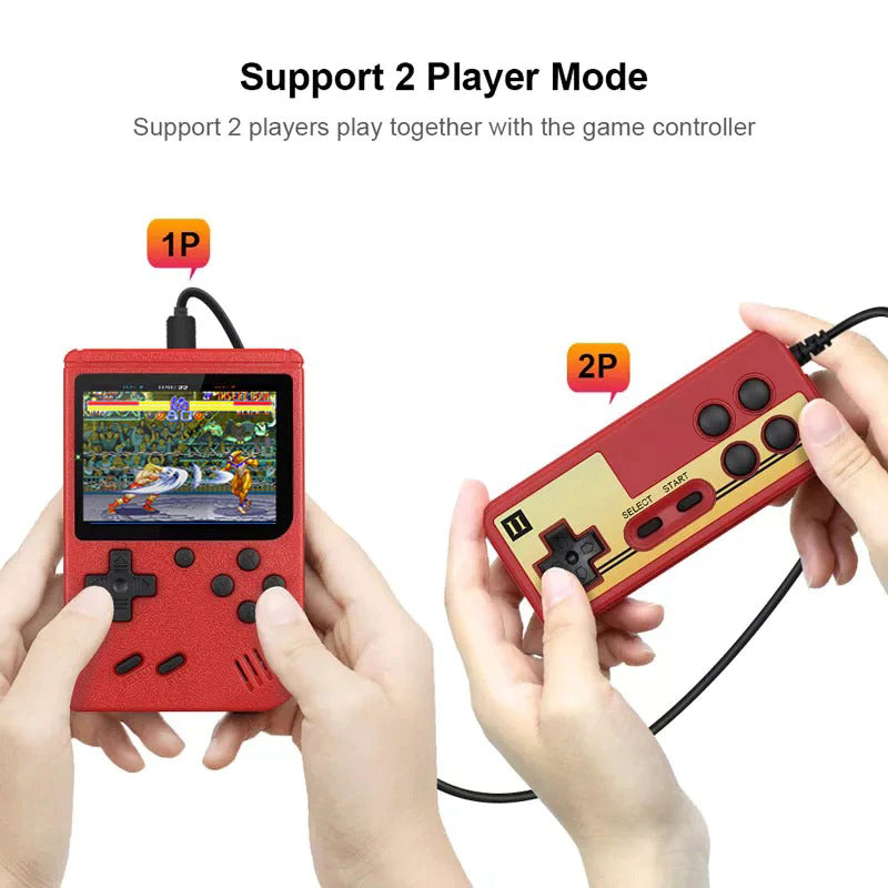 Retro Portable 3" LCD Large Screen Mini Handheld Video Game 2 Player Console TV AV Out Kids Gift 400 IN 1 Classic games