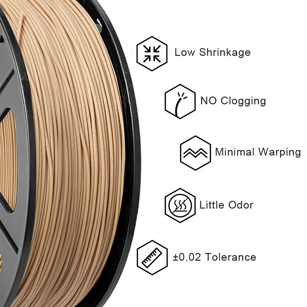 WOOD 3D Filament 1.75mm 1KG/Roll