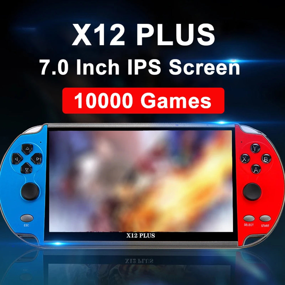 X12 Plus 7 Inch Handheld Game Console HD Screen  Built-in 10000 Retro Games