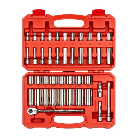 Tekton 1/4 Inch Drive 6-Point Socket and Ratchet Set, 33-Piece (4