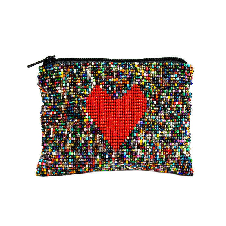 Red Heart Beaded Coin Purse – Clothe Boutique