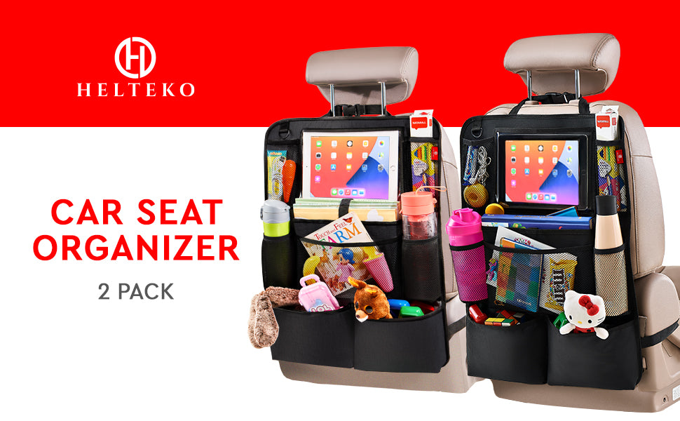 H Helteko Backseat Car Organizer with Eight Storage Pockets (2 Pack)